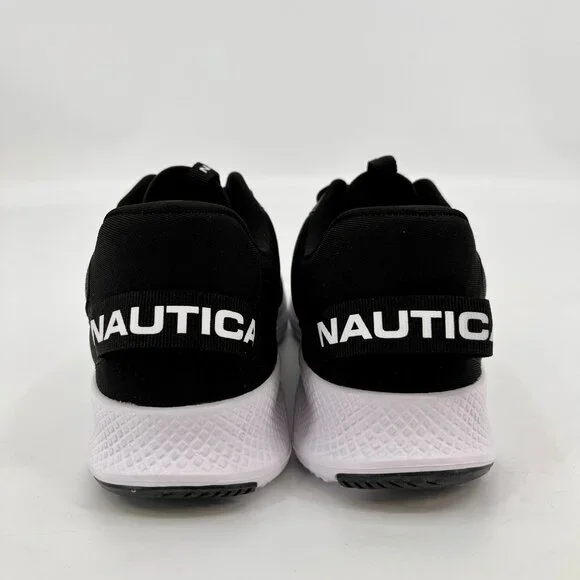 Nautica Manalapin Athletic Sneakers Size 7 Black White Lace-Up Mesh - Picture 5 of 12